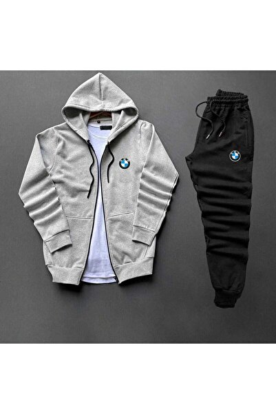 TREND BMW Zippered Hooded Jacket + Tracksuit 2-Piece Combination