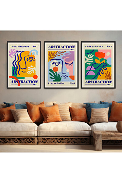 HOMEPACK Set de pictură înrămată din 3 piese Pictură poster clasică modernă H...