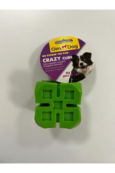 Gimdog Cube Shaped Dog Treat Toy Green