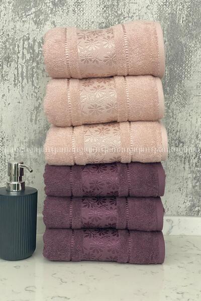 Özdilek Prosop de mână-față Blossom 6 buc - roz - prune