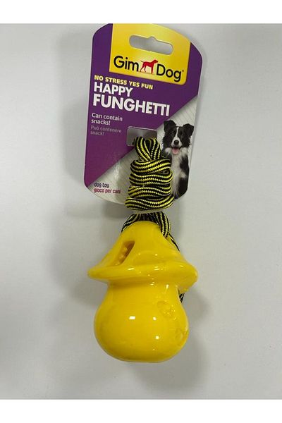 Gimdog Mushroom Shaped Dog Treat Toy Yellow