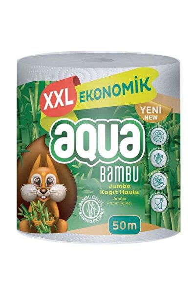 Aqua Kağıt Havlu 3 Katlı Jumbo Paket XXL Bambu 50 Metre