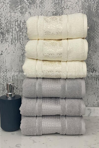 Özdilek Prosop de mână-față Blossom 6 buc-crem-gri