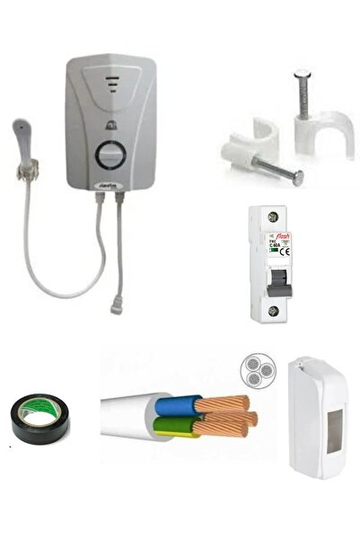 Simetra Premium Elektrikli Şofben 8mt Kablolu Takım Set