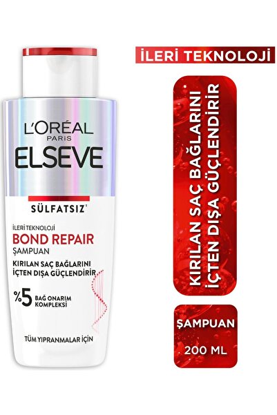 ELSEVE Bond Repair Tüm Yıpranmalar Için Saç Bağlarını Güçlendirici Şampuan 200Ml