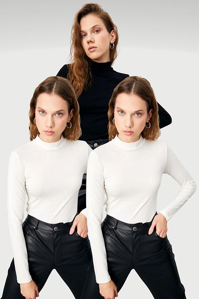 Ladima Women's White Black White 3-Piece Body
