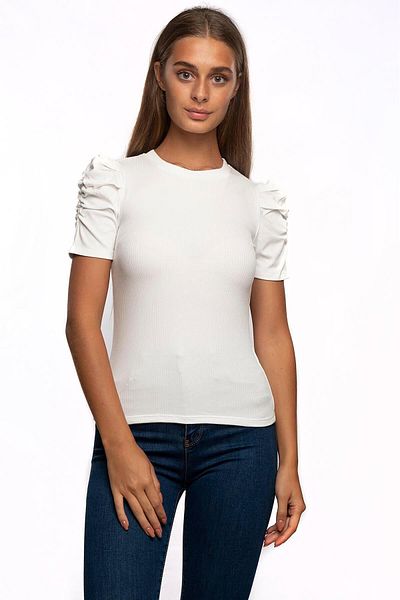 Miss Murem Shoulder Gathered Corded-white