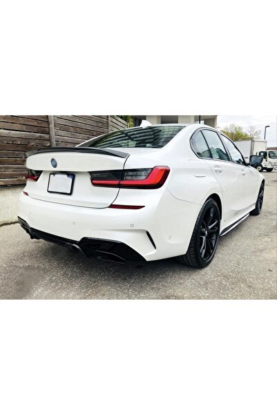 HYM TUNİNG BMW 3 SERİSİ G20 Uyumlu SAĞ SOL ÇİFT ÇIKIŞ DİFÜZÖR 2020+ PARLAK SİYAH