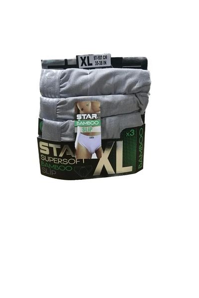 Star 3-Piece Star Men's Jacquard Belt Super Soft Bamboo Slip Panties