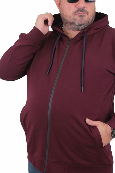 MocGrande Μεγάλο μέγεθος Basic Seasonal Sweat με φερμουάρ με κουκούλα 22751 MURDUM