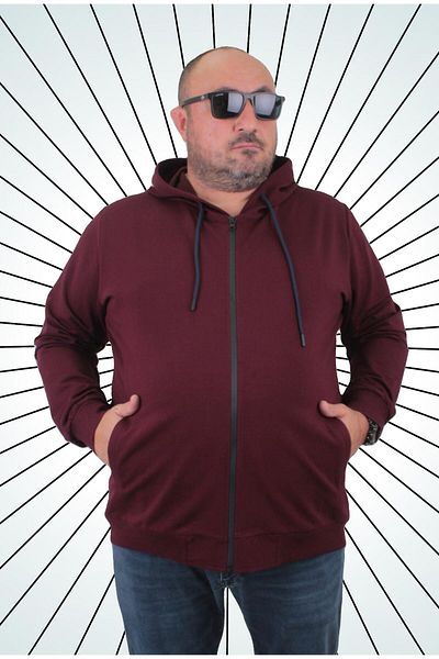 MocGrande Μεγάλο μέγεθος Basic Seasonal Sweat με φερμουάρ με κουκούλα 22751 MURDUM