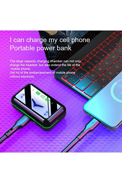 NS Store E10 Kablosuz Oyuncu Kulaklığı Rgb 5.1 s 800mah Powerbank Özellikli Kablosuz Düşük Gecikmeli