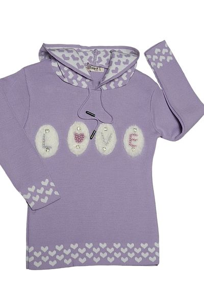 PAMPAL ÇOCUK Çaren Kids- Love Stoned Girl's 2-Piece Knitwear Set