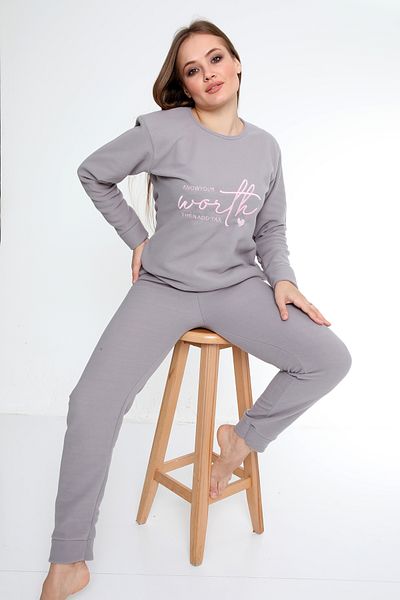 FAMES PİJAMA Shaved Thick Winter Women's Fleece Pajama Set