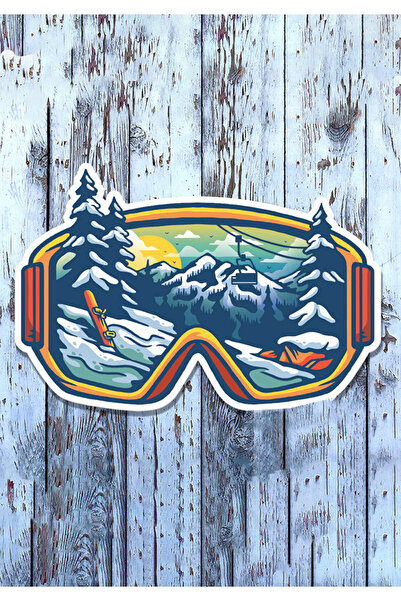 MegaSticker Snowboard Gözlüğü Araba, Motorsiklet, Kask, Laptop,cam Sticker 14...