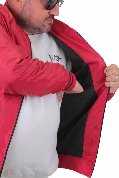 MocGrande Plus Size Basic Pilot Coat 23823 RED