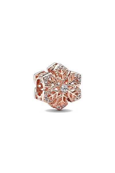 Lux Design Gümüş Kar Tanesi Charm Rose Altın