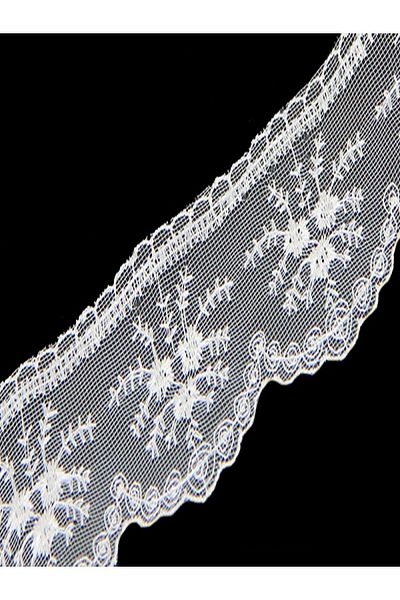 Kazanabil PATTERNED AND GUIGURED LACE RIBBON WHITE 5CMX10MT