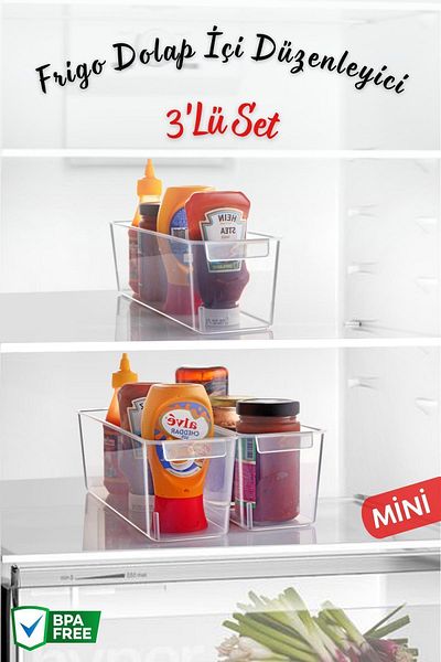 Nandy Home Frigo Mini Refrigerator & Cabinet Organizer 3 Pieces