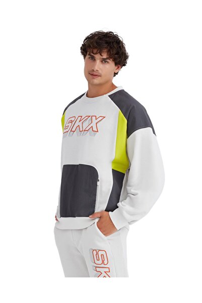 SKECHERS S232277 M Lw Fleece Crew Neck Sweat Gri Erkek Sweatshirt