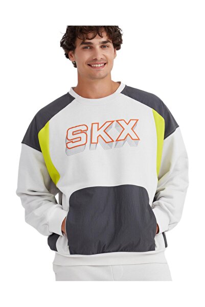 SKECHERS S232277 M Lw Fleece Crew Neck Sweat Gri Erkek Sweatshirt