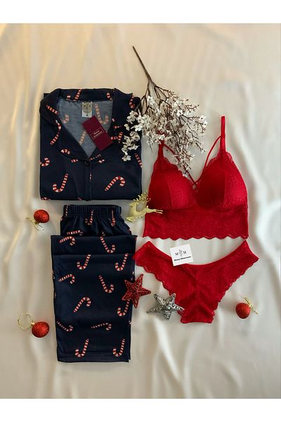 MH Moony Homewears Новогодишен пижамен комплект бельо от 4 части