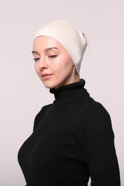 Altobeh Women's Combed Cotton Seamless Hijab Bandana Bone Sports Hair Band-cream