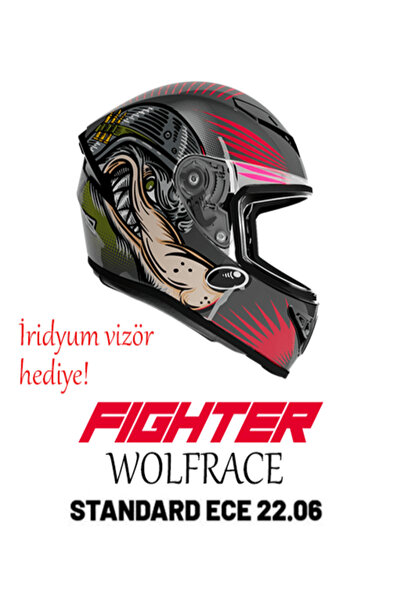 Shiro FULLFACE SH-870 FİGHTER WOLFRACE İRİDİUM VİZÖR HEDİYE