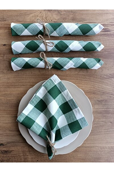 fabricorg منديل منقوش من قماش البط بنما للتقديم/العرض (40 × 40 سم) 4 قطع V-01