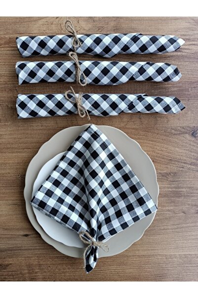 fabricorg منديل منقوش من قماش البط بنما للتقديم/العرض (40 × 40 سم) 4 قطع V-02