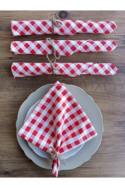 fabricorg Plaid Panama Duck Cloth Decorative Serving/Presentation Napkin (40X...