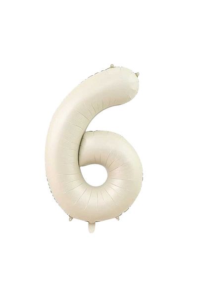 Partimarka Cream Color 6 Number Foil Balloon