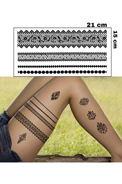 Mecit Tuhafiye DANTEL ÇİZGİ SIRT BOYUN GEÇİCİ DÖVME