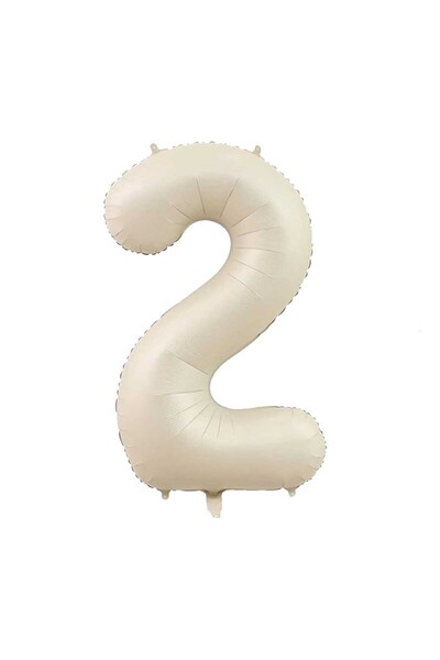 Partimarka Number 2 Cream Color Foil Balloon
