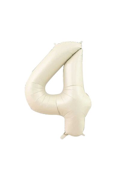 Partimarka 4 Number Shaped Cream Color Foil Balloon