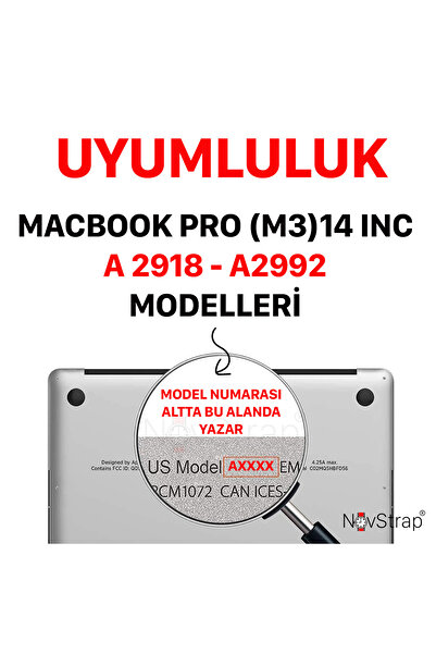 NovStrap متوافق مع جهاز Macbook Pro مقاس 14 بوصة M3 M3 A2992 A2992 A2992 A2918 غطاء لامع + غطاء أسود للوحة المفاتيح + فيلم
