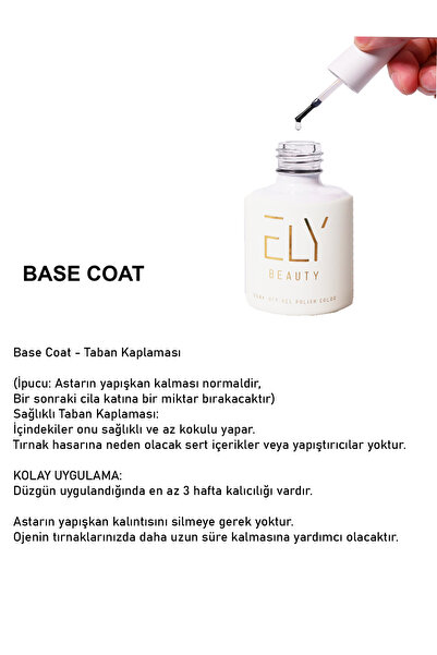 Ely 15 Ml Jel Bazlı Uv Led Kalıcı Oje - Base Coat