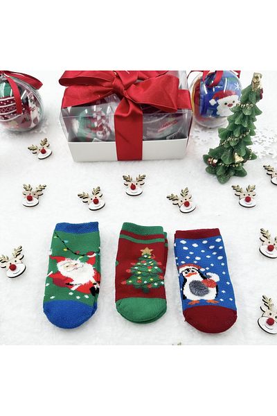 Soft and Baby Baby 3 pcs new year socks new year socks santa claus