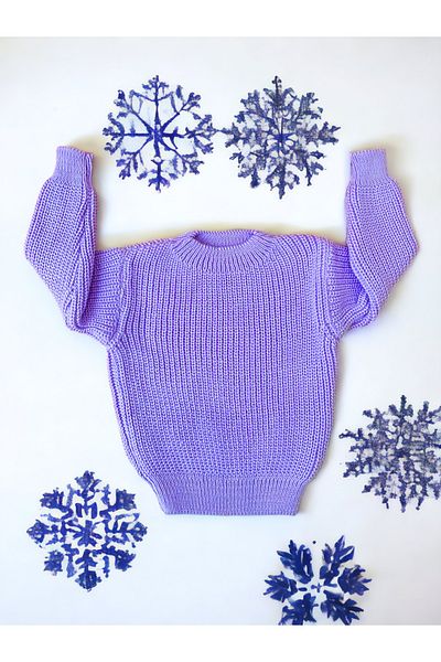 gogo bici Flexible Knitwear Sweater Crew Neck Oversize Unisex Baby Kids 0-5 Years
