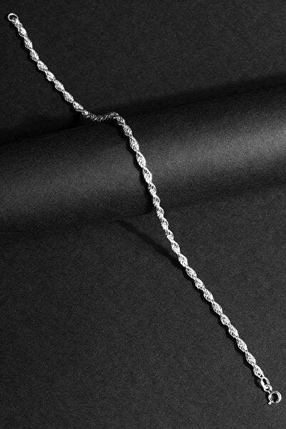 Takıdepo Halat Model Gümüş 3,00 Mm Genişlik Bileklik - Gümüş Rengi