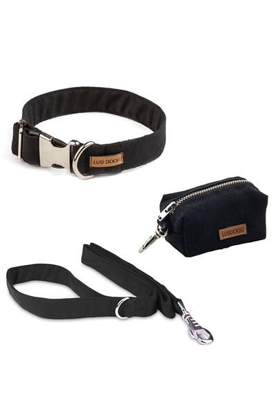 Lusi Doog Dog Collar Dog Poop Bag Bag and Travel Strap Set