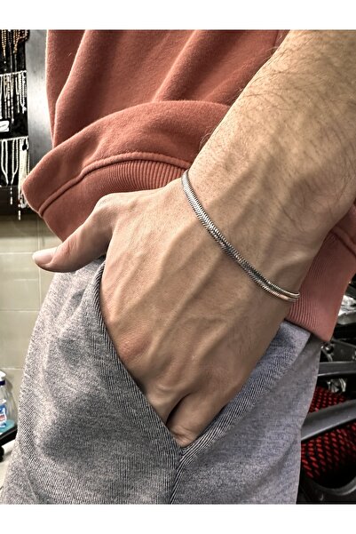 NFS GÜMÜŞÇÜLÜK 925 AYAR İTHAL YILAN SIRTI GÜMÜŞ BİLEKLİK