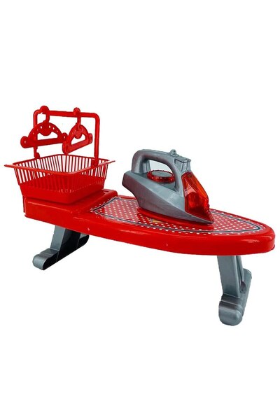 Numaca Kutulu Oyuncak Ütü Masası Seti Kız Çocuk Oyuncağı Eğlenceli Aktivite Ütü Eğitimi Kırmızı Renk