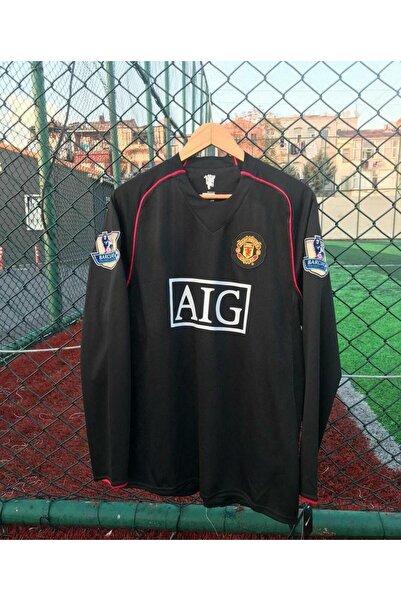 Lion Spor مانشستر يونايتد 2007 - 2008 Uzunkol أسود رونالدو ريترو جيرسي