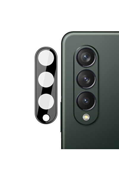 NANOSPACE Samsung Galaxy Z Fold 3 İle Uyumlu Lens Siyah Cam Kamera Koruyucu