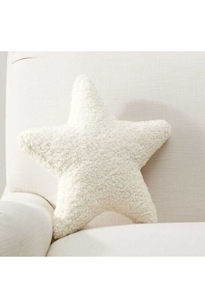 BabyCa Star Teddy Pillow - Star Decorative Pillow (Natural White)