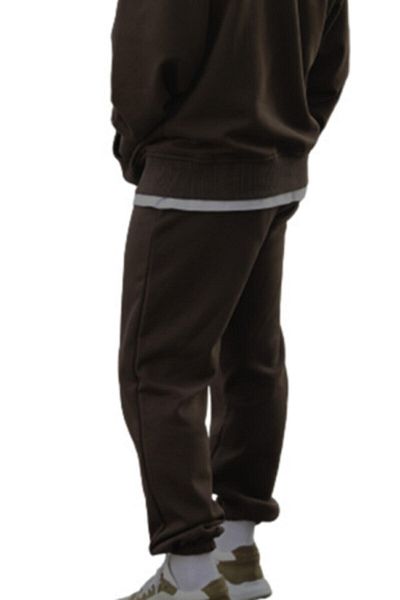 HobyUsa Καφέ Loose Cut Oversize Plus Size Sweatpants Jogger