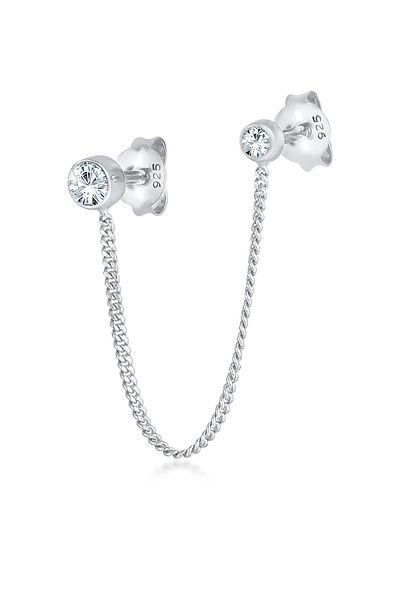 ELLI Ohrringe Doppel Ohrstecker Kristalle 925 Silber