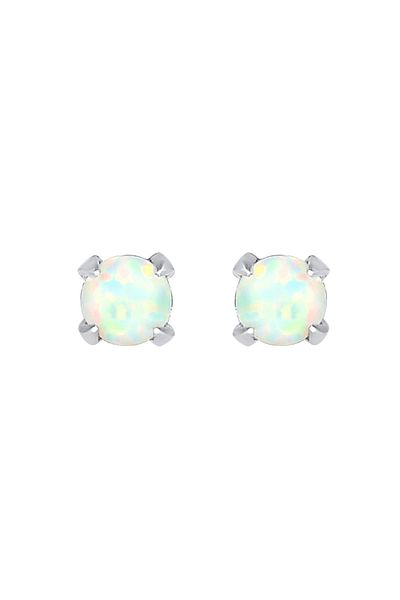 ELLI Ohrringe Stecker Opal Rund Synthetisch 925 Silber
