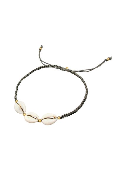 ELLI Fußschmuck Kauri Muschel Ozean Maritim Nylon 925 Silber